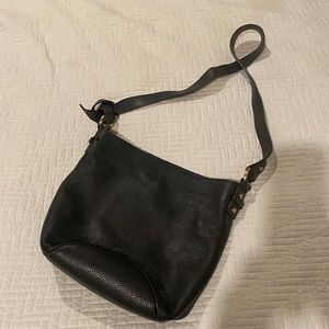 Boden black leather bucket bag